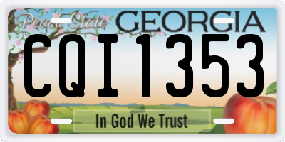 GA license plate CQI1353