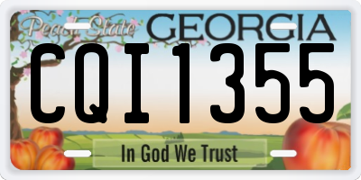 GA license plate CQI1355