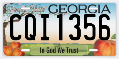 GA license plate CQI1356