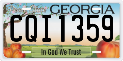 GA license plate CQI1359