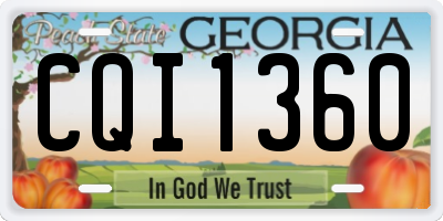 GA license plate CQI1360