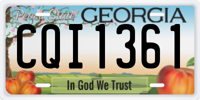 GA license plate CQI1361