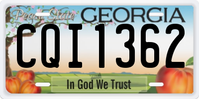 GA license plate CQI1362