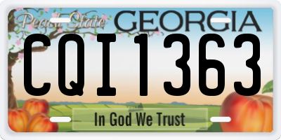 GA license plate CQI1363