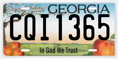 GA license plate CQI1365