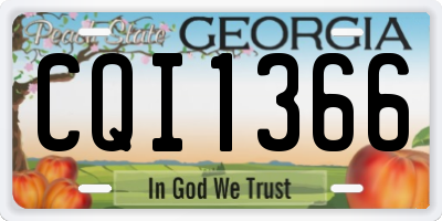 GA license plate CQI1366