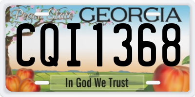 GA license plate CQI1368