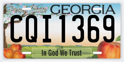 GA license plate CQI1369