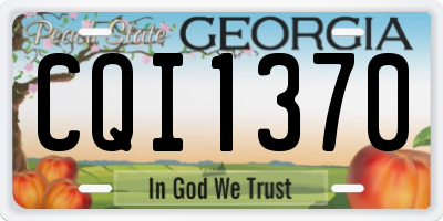 GA license plate CQI1370
