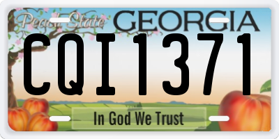 GA license plate CQI1371