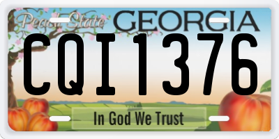 GA license plate CQI1376
