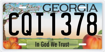 GA license plate CQI1378