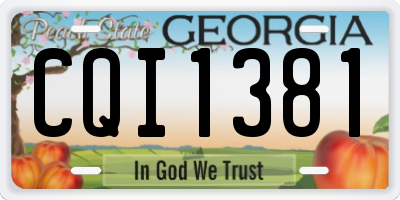 GA license plate CQI1381