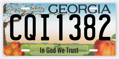 GA license plate CQI1382