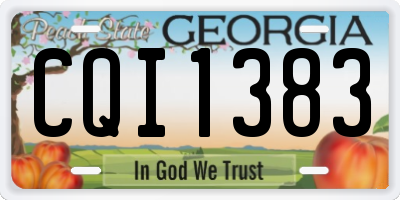 GA license plate CQI1383