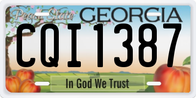 GA license plate CQI1387