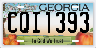 GA license plate CQI1393
