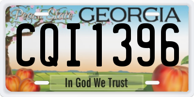 GA license plate CQI1396