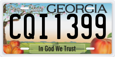 GA license plate CQI1399