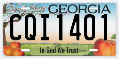 GA license plate CQI1401