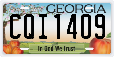 GA license plate CQI1409