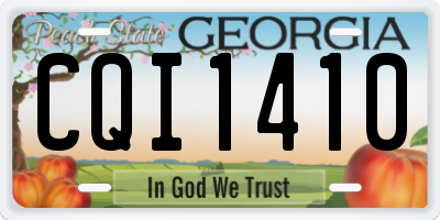 GA license plate CQI1410