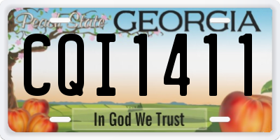 GA license plate CQI1411