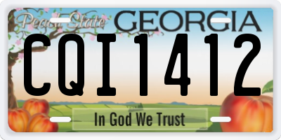 GA license plate CQI1412