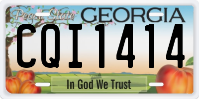 GA license plate CQI1414