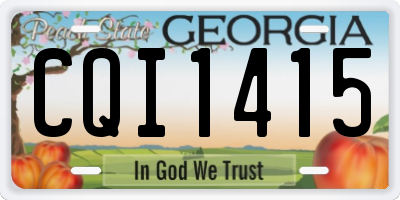 GA license plate CQI1415
