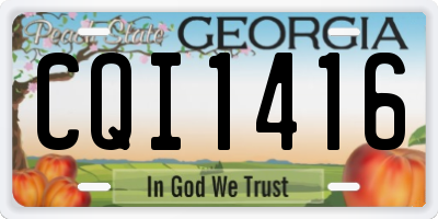 GA license plate CQI1416