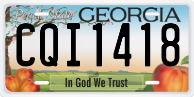 GA license plate CQI1418