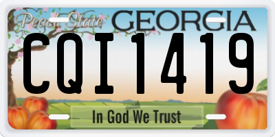 GA license plate CQI1419