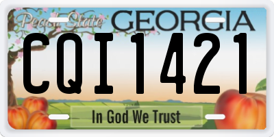 GA license plate CQI1421