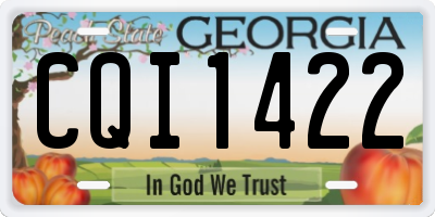 GA license plate CQI1422