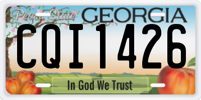GA license plate CQI1426