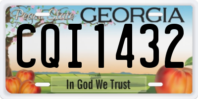 GA license plate CQI1432