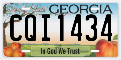 GA license plate CQI1434