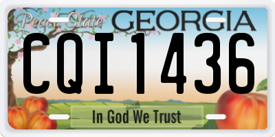 GA license plate CQI1436