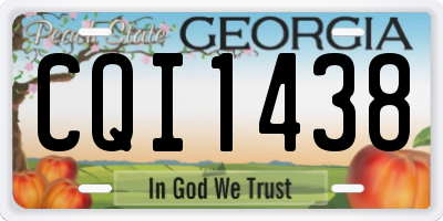 GA license plate CQI1438