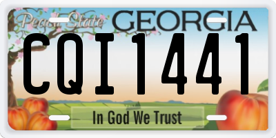 GA license plate CQI1441