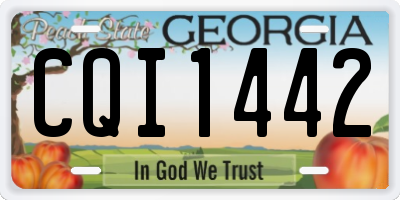 GA license plate CQI1442