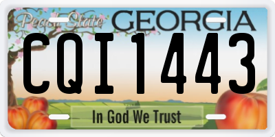 GA license plate CQI1443