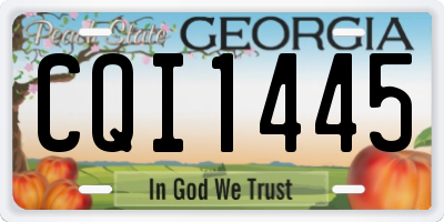GA license plate CQI1445