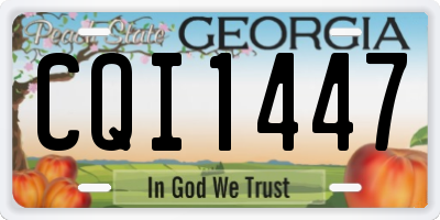 GA license plate CQI1447