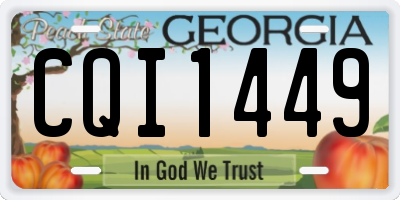 GA license plate CQI1449