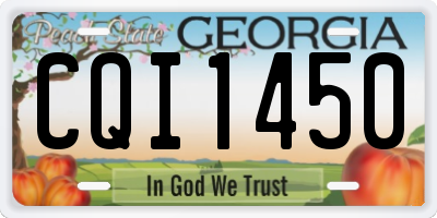GA license plate CQI1450