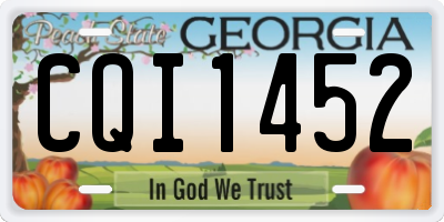 GA license plate CQI1452