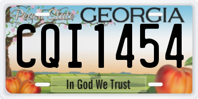 GA license plate CQI1454