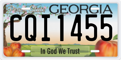 GA license plate CQI1455